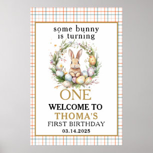 Póster Un conejo de Pascua cumple 1 año