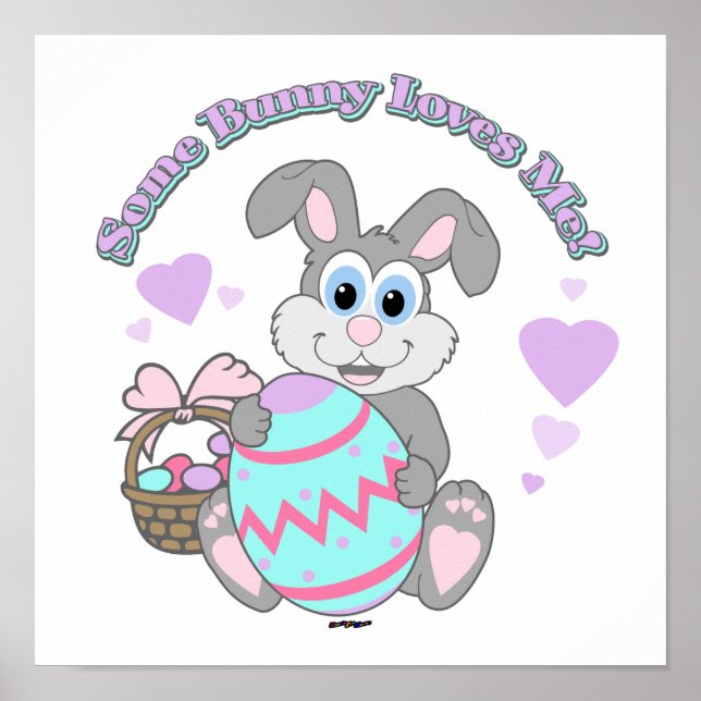 Póster ¡Un conejo me ama! Conejo de Pascua (Frente)