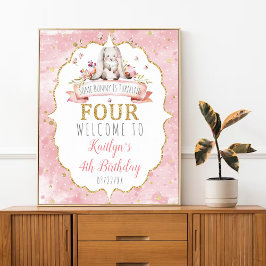 Póster Un conejo se está convirtiendo en la bienvenida de