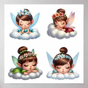 Póster Un conjunto de personalizados mágicos Fe durmiendo