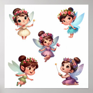 Póster Un conjunto mágico de hadas personalizados