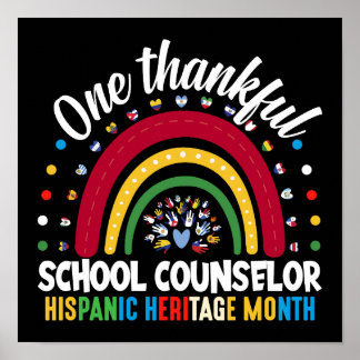 Póster Un consejero escolar agradecido patrimonio hispano