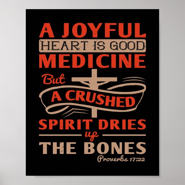 Póster Un Corazón Alegre Es Una Buena Medicina (Frente)
