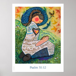 Póster Un Corazón Limpio, Salmo 51:12 Poster