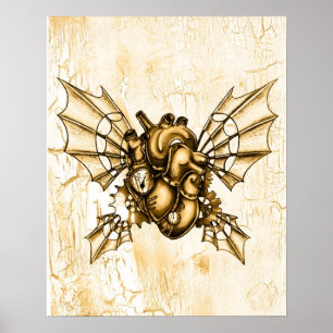 Póster Un corazón para tomar el Poster de vuelo - Esbozo