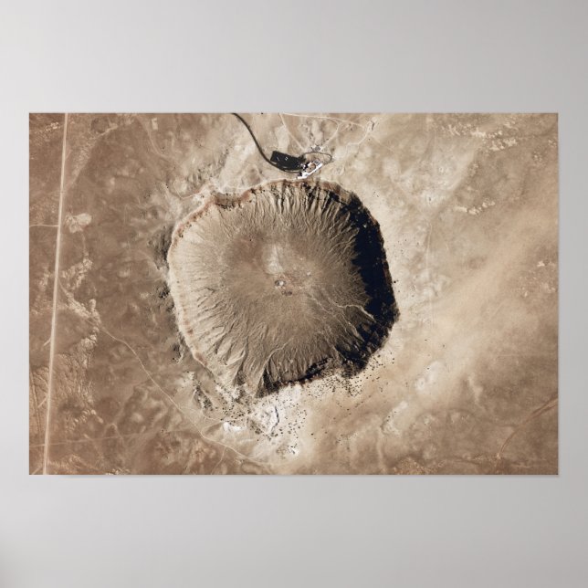 Póster Un cráter de impacto meteorológico (Frente)