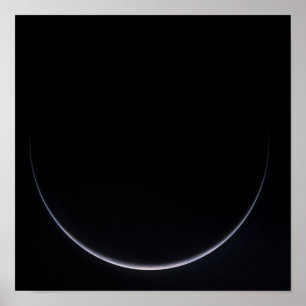 Póster Un creciente sol-iluminado de la tierra