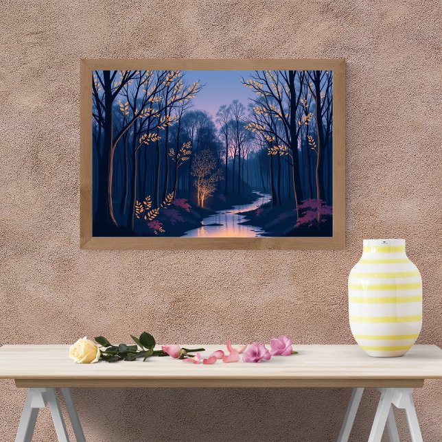 Póster Un crepúsculo tranquilo en el bosque encantado (Subido por el creador)