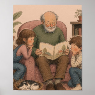 Póster Un cuento de un abuelo – Niños vintage