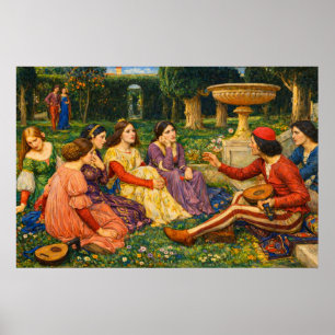 Póster Un cuento del Decamerón de Waterhouse