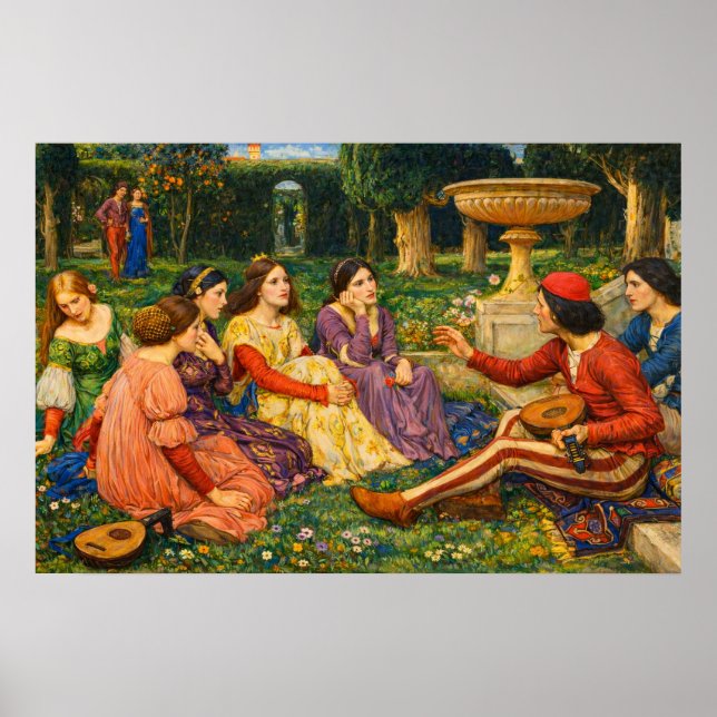 Póster Un cuento del Decamerón de Waterhouse (Frente)