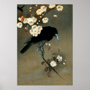 Póster Un cuervo y una explosión por Ohara Koson Vintage