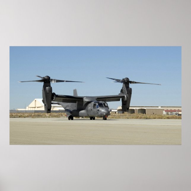Póster Un CV-22 Osprey se prepara para el despegue (Frente)