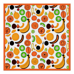 Póster Un Delicioso Diseño De Patrones De Frutas