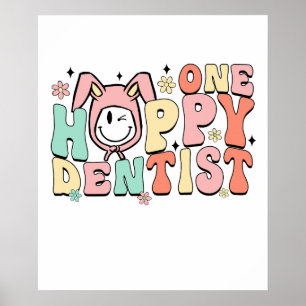 Póster un dentista feliz, retro, vintage