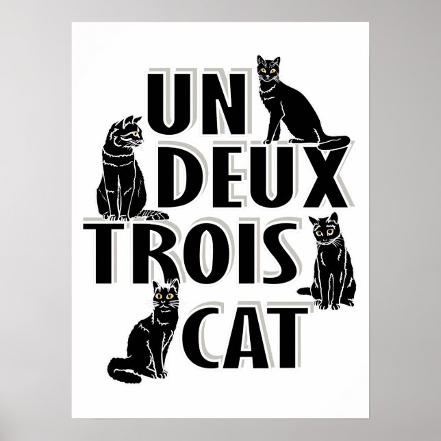 Póster Un Deux Trois Cat - Pun francés (Frente)