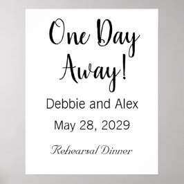 Póster Un día antes, Boda ensayó Rótulo de Poster de cena