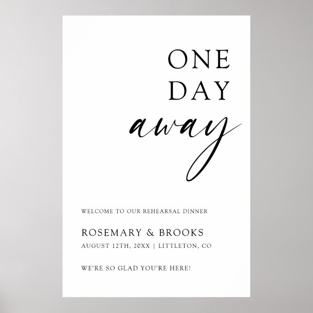 Póster Un día antes de que Boda ensaye el post de bienven (Frente)