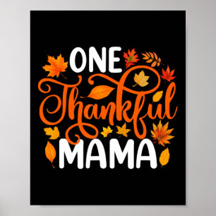 Póster Un día de acción de gracias a mamá Funny otoño
