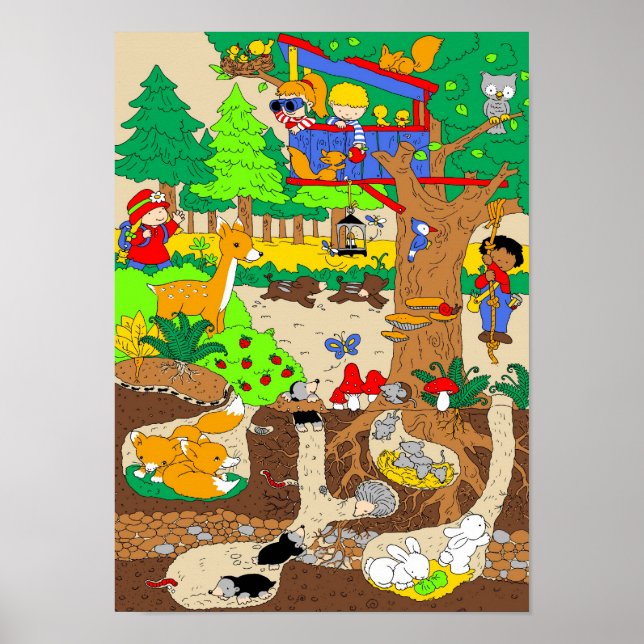 Póster Un día en el bosque (Frente)