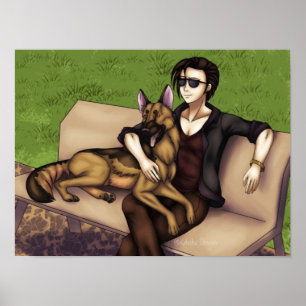 Póster Un día en el parque de perros