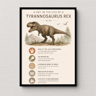 Póster Un Día en la Vida de un Aula de Tyrannosaurus Rex