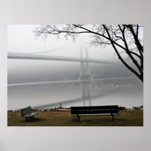 Póster Un día nebuloso alrededor del puente Mid-Hudson