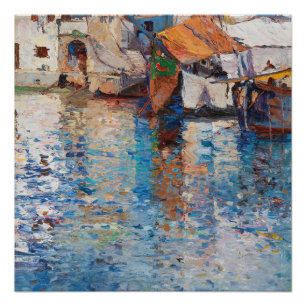 Póster Un día soleado en el viejo puerto Leontine von