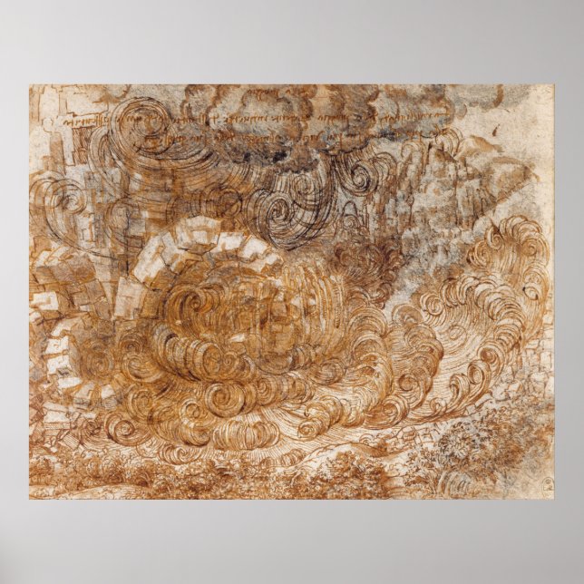 Póster Un diluvio de Leonardo da Vinci (c.1517-1518) (Frente)