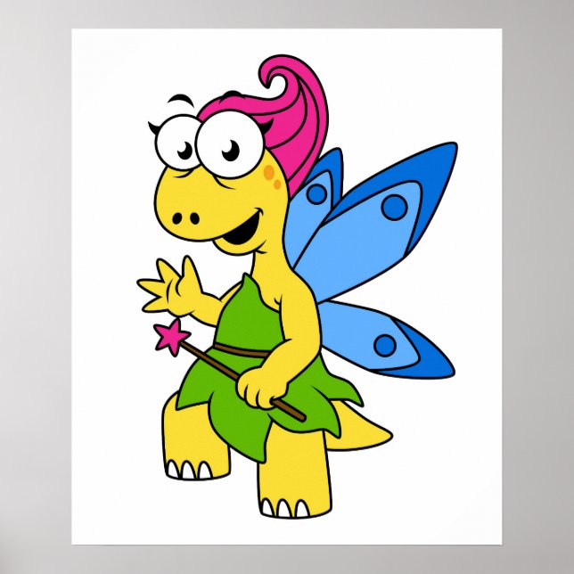 Póster Un dinosaurio de Fairysaur Personalizado. (Frente)