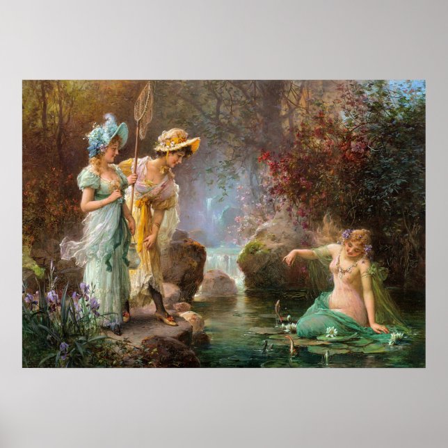 Póster Un dique de agua por Hans Zatzka - poster (Frente)
