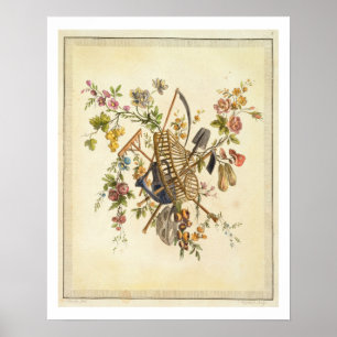 Póster Un diseño de la materia textil del jardín, de la