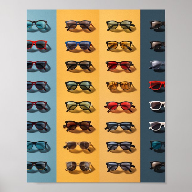 Póster Un diseño de patrón de gafas de sol,  (Frente)