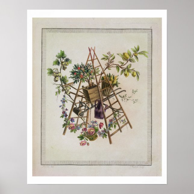 Póster Un diseño textil de jardín, de 'Oeuvre contant u (Frente)