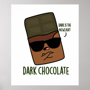 Póster Un divertido bollo de comida de chocolate oscuro