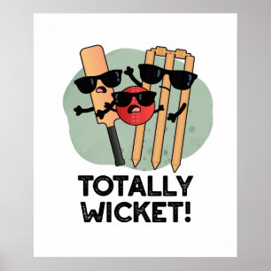 Póster Un divertido juego de cricket deportivo