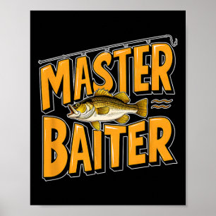 Póster Un divertido maestro cazador de pesca para pescado