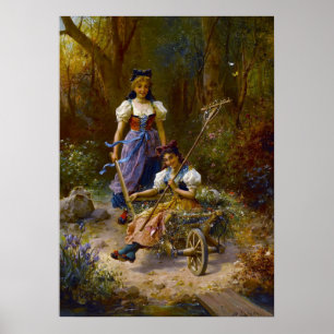 Póster Un divertido paseo de Hans Zatzka - poster