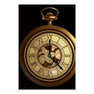 Póster Un divertido reloj de vapor