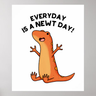 Póster Un divertido y gracioso salamandra de día de todos