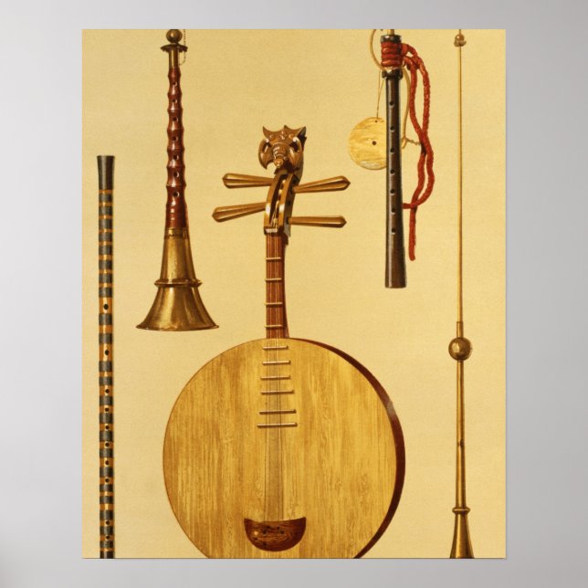 Póster Un dizi, un sona, un yueqin, chino, un japonés (Frente)