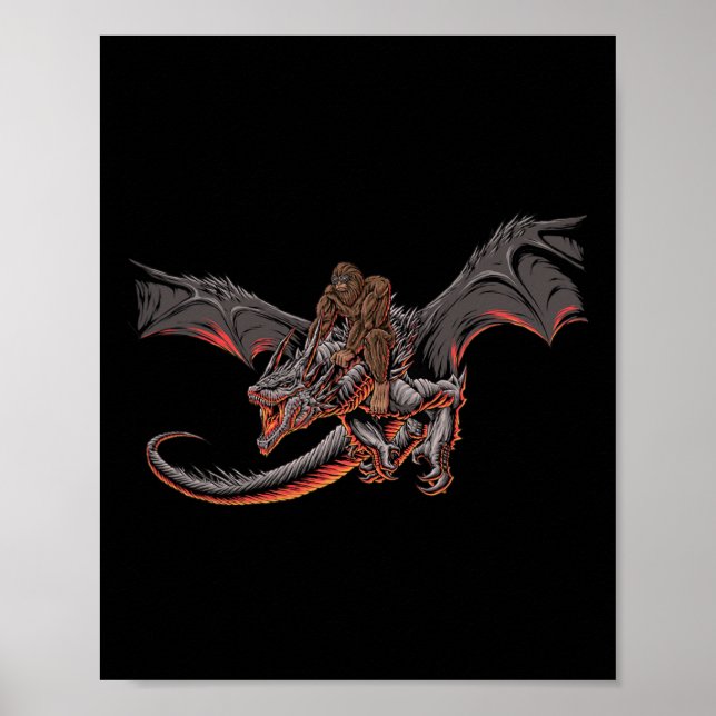 Póster Un Dragón Mirando Los Dinosaurios - Sas (Frente)