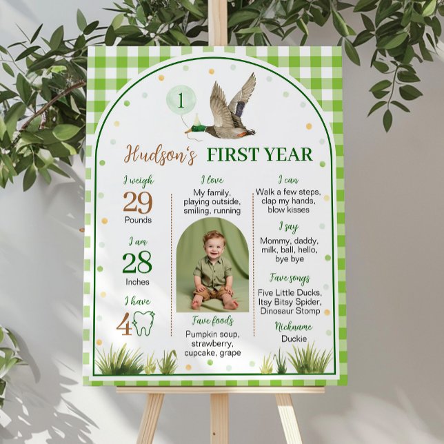 Póster Un Duck Afortunado Green Gingham Birday Milestone (Subido por el creador)