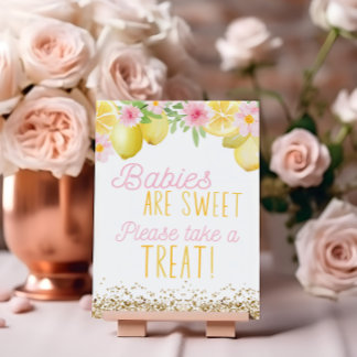 Póster Un dulce limón Baby Shower favorece el Rótulo