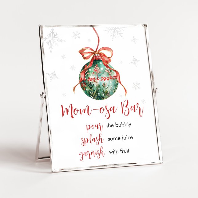 Póster Un dulce Navidad Baby Shower Mom Osa Bar (Merry Little Christmas Ornaments Baby Shower Mom Osa Bar Sign)