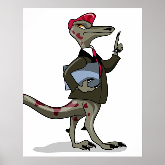 Póster Un empleado de Iguanodon Personalizado. (Frente)