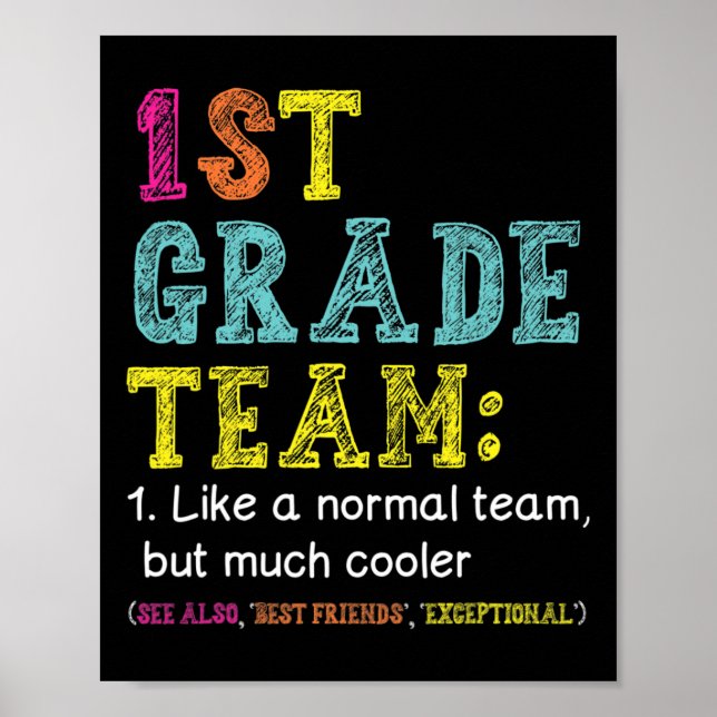 Póster Un equipo divertido de primer grado como normal pe (Frente)