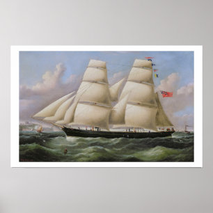 Póster Un escolta de dos mástiles en Dover (aceite en lie