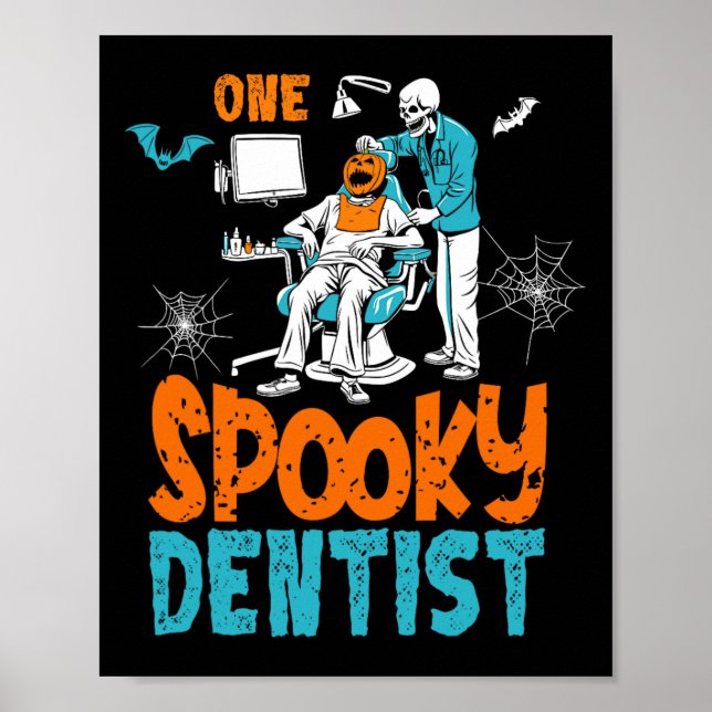 Póster Un escrúpulo de Halloween dentario espeluznante (Frente)