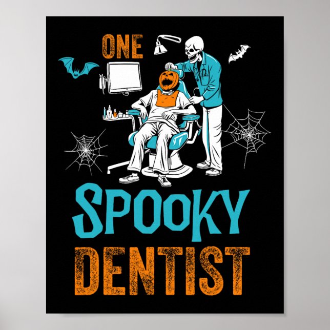 Póster Un escrúpulo de Halloween dentario espeluznante (Frente)